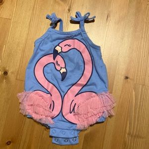 Flamingo spaghetti strap body suit